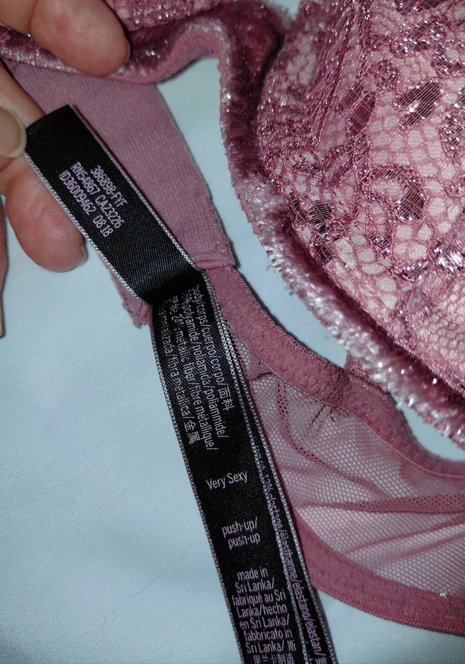 Victoria's Secret Very Sexy Lace Pushup Bra in Dusty Rose 34B